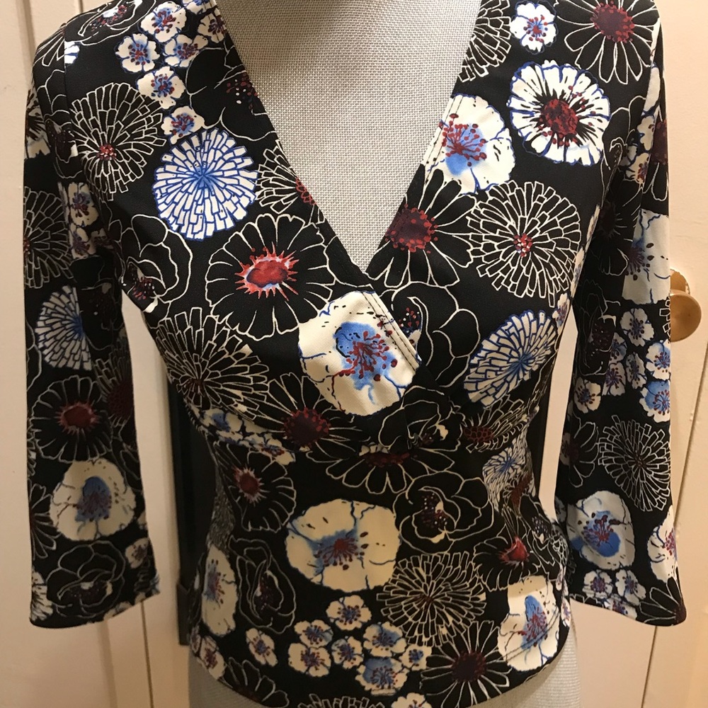 BCBC womens wrap front blouse size S